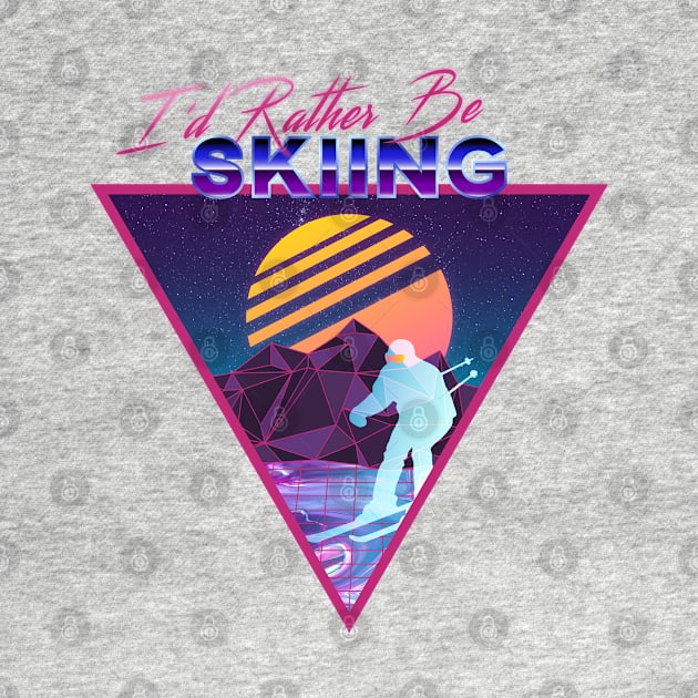 Retro Vaporwave Ski Mountain | I'd Rather Be Skiing | Shirts, Stickers, and More! by KlehmInTime